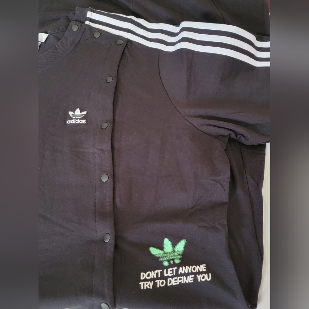 Adidas Black Maxi Dress with White Stripes 3X - Picture 9 of 9